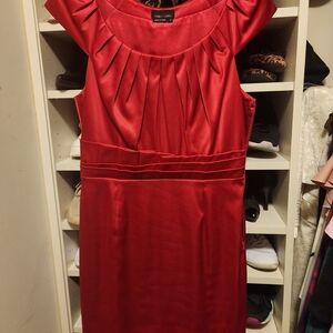 Max & Cleo Pleated Red Mini Dress